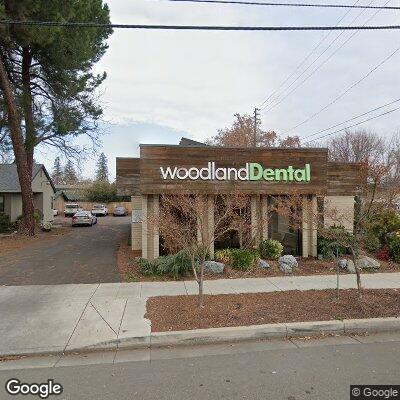 Thumbnail image of the front of a dentist office practice with the name Woodland Dental which is located in Woodland, CA