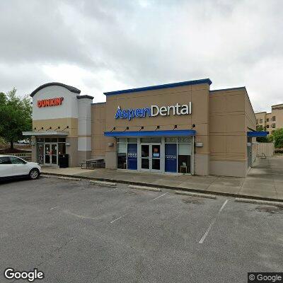 Thumbnail image of the front of a dentist office practice with the name Aspen Dental which is located in Pensacola, FL