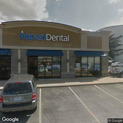 Thumbnail image of the front of a dentist office practice with the name Aspen Dental which is located in Saint Louis, MO