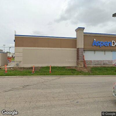 Thumbnail image of the front of a dentist office practice with the name Aspen Dental which is located in Topeka, KS