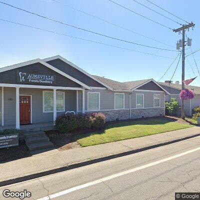 Thumbnail image of the front of a dentist office practice with the name Aumsville Family Dentistry which is located in Aumsville, OR