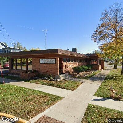 Thumbnail image of the front of a dentist office practice with the name Iowa River Dentistry which is located in Iowa Falls, IA