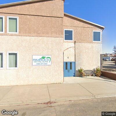 Thumbnail image of the front of a dentist office practice with the name Rimrock Dental Clinic which is located in Glendive, MT