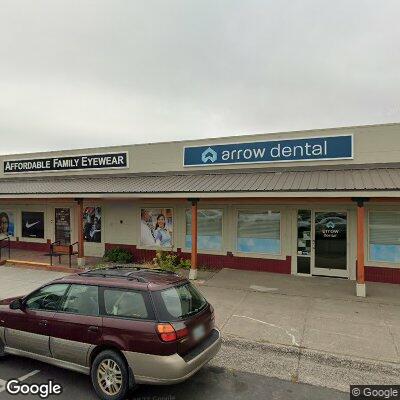 Thumbnail image of the front of a dentist office practice with the name Arrow Dental which is located in Hermiston, OR