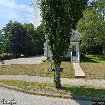 Thumbnail image of the front of a dentist office practice with the name Faulkner Teguis Orthodontics which is located in Kennebunk, ME