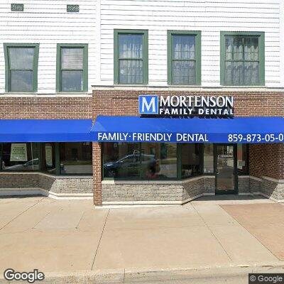 Thumbnail image of the front of a dentist office practice with the name Mortenson Family Dental which is located in Versailles, KY