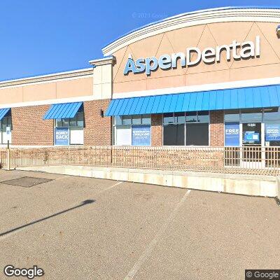 Thumbnail image of the front of a dentist office practice with the name Aspen Dental which is located in Coventry Township, OH