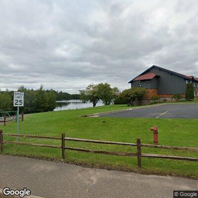 Thumbnail image of the front of a dentist office practice with the name Peter Christiansen Dental Ctr which is located in Lac Du Flambeau, WI