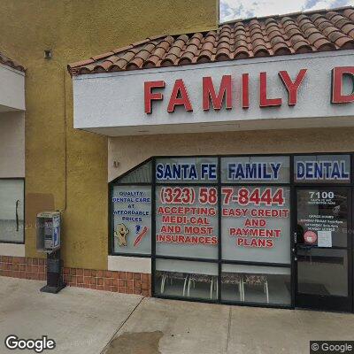 Thumbnail image of the front of a dentist office practice with the name Santa Fe Family Dental Group which is located in Huntington Park, CA