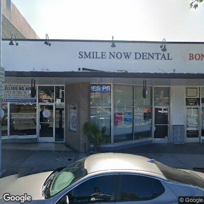 Thumbnail image of the front of a dentist office practice with the name Smile Now Dental which is located in Pasadena, CA