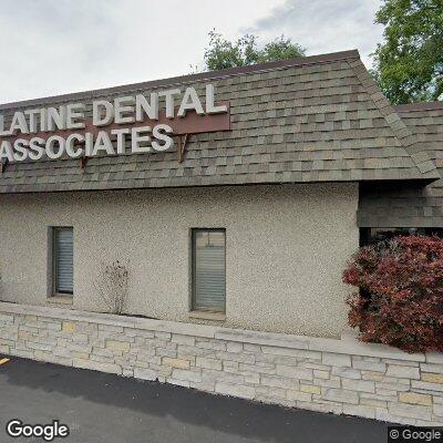 Thumbnail image of the front of a dentist office practice with the name Palatine Dental Associates which is located in Palatine, IL