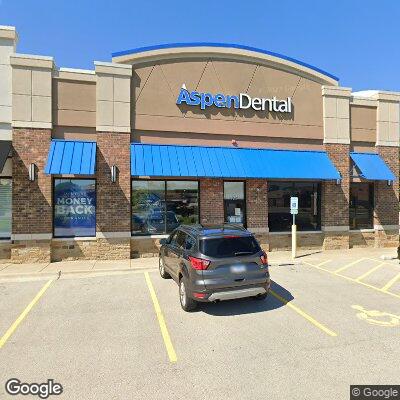 Thumbnail image of the front of a dentist office practice with the name Aspen Dental which is located in Palatine, IL