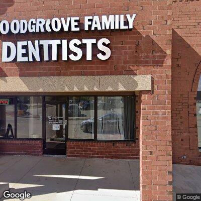 Thumbnail image of the front of a dentist office practice with the name Woodgrove Family Dentists which is located in Woodridge, IL