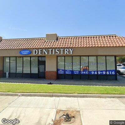 Thumbnail image of the front of a dentist office practice with the name Sunshine Family Dentistry which is located in Pico Rivera, CA