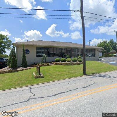 Thumbnail image of the front of a dentist office practice with the name Hubbard Dental Care which is located in Harrison, AR