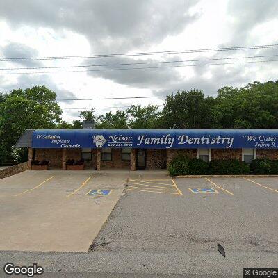 Thumbnail image of the front of a dentist office practice with the name Nelson Family Dentistry which is located in Kingston, OK