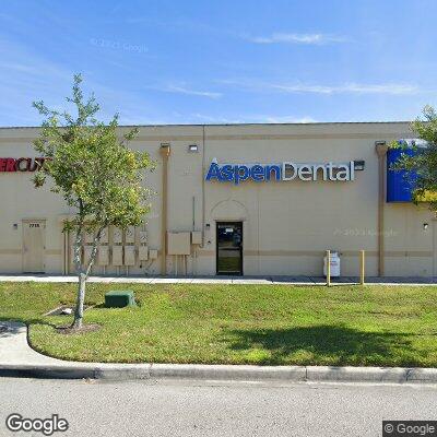 Thumbnail image of the front of a dentist office practice with the name Aspen Dental which is located in Zephyrhills, FL