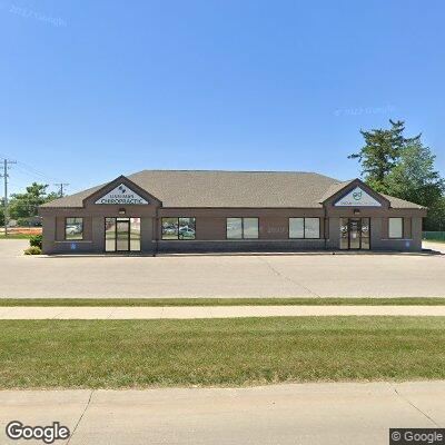 Thumbnail image of the front of a dentist office practice with the name Ed Dye Family Dentistry which is located in Marion, IA