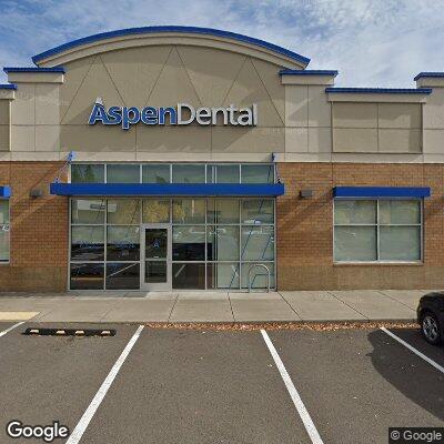 Thumbnail image of the front of a dentist office practice with the name Aspen Dental which is located in Happy Valley, OR