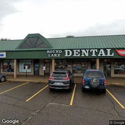 Thumbnail image of the front of a dentist office practice with the name Round Lake Dental Clinic which is located in Andover, MN