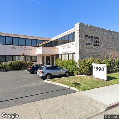 Thumbnail image of the front of a dentist office practice with the name Woodside Family Dental which is located in Redwood City, CA