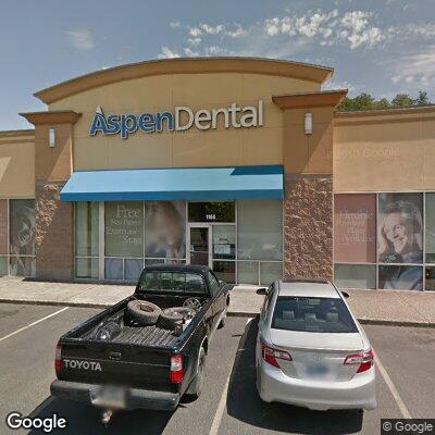 Thumbnail image of the front of a dentist office practice with the name Aspen Dental which is located in Roseburg, OR