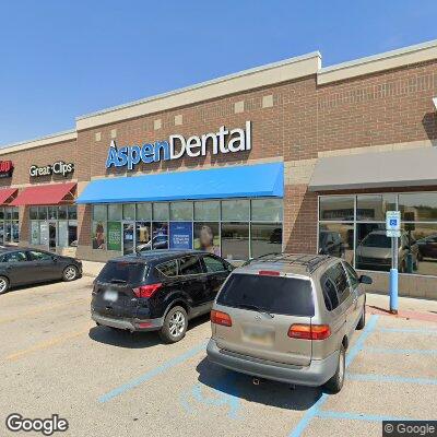 Thumbnail image of the front of a dentist office practice with the name Aspen Dental which is located in Muskegon, MI