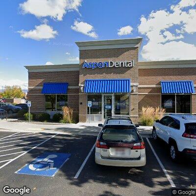 Thumbnail image of the front of a dentist office practice with the name Aspen Dental which is located in Meridian, ID