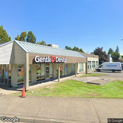 Thumbnail image of the front of a dentist office practice with the name Gentle Dental which is located in Oregon City, OR