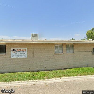 Thumbnail image of the front of a dentist office practice with the name Risinger Orthodontics which is located in Uvalde, TX