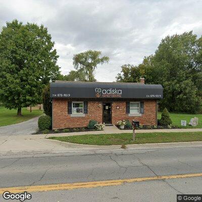 Thumbnail image of the front of a dentist office practice with the name Adiska Family Dental which is located in Pinckney, MI