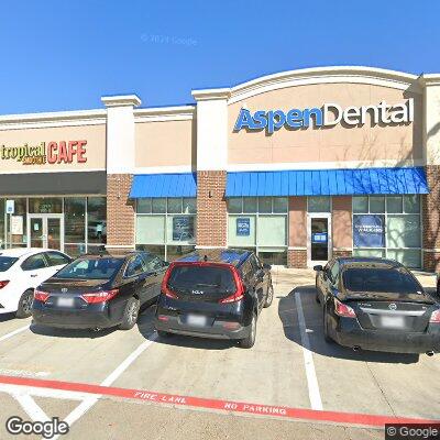 Thumbnail image of the front of a dentist office practice with the name Aspen Dental which is located in Plano, TX