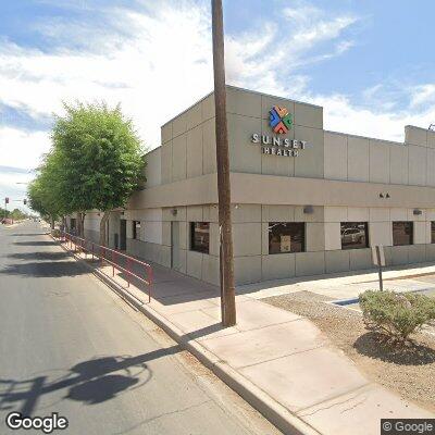 Thumbnail image of the front of a dentist office practice with the name Sunset Dental Clinic which is located in Somerton, AZ