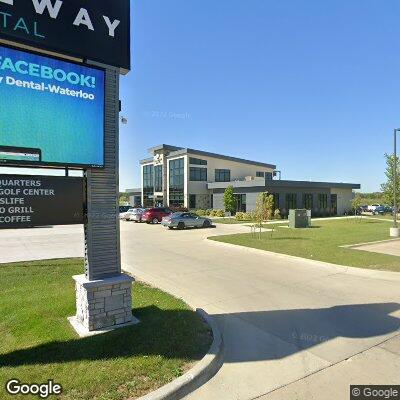 Thumbnail image of the front of a dentist office practice with the name Ridgeway Dental which is located in Waterloo, IA