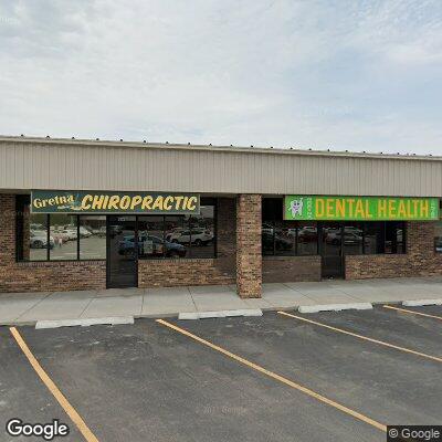 Thumbnail image of the front of a dentist office practice with the name Gretna Dental Health Center which is located in Gretna, NE