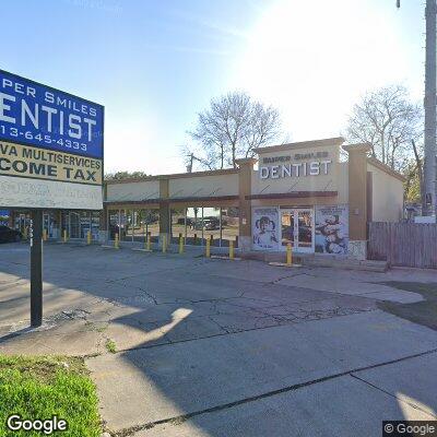 Thumbnail image of the front of a dentist office practice with the name Super Smiles which is located in Houston, TX