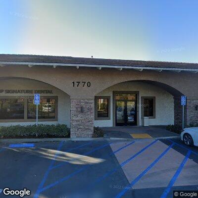 Thumbnail image of the front of a dentist office practice with the name Designed Smiles which is located in Brea, CA