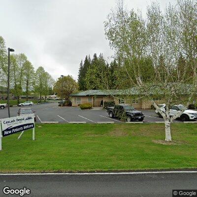 Thumbnail image of the front of a dentist office practice with the name Cascade Dental which is located in Sedro Woolley, WA