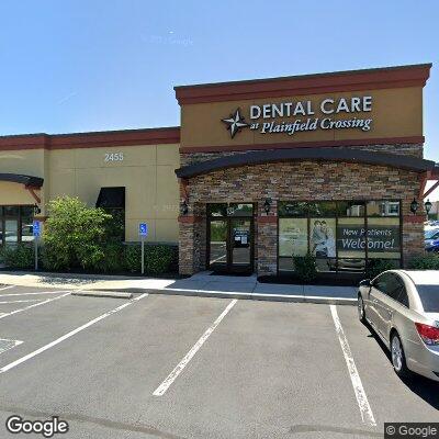 Thumbnail image of the front of a dentist office practice with the name Dental Care at Plainfield Crossing which is located in Plainfield, IN