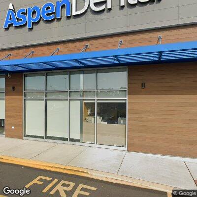 Thumbnail image of the front of a dentist office practice with the name Aspen Dental which is located in Bensalem, PA