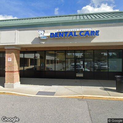 Thumbnail image of the front of a dentist office practice with the name Chesapeake Smiles which is located in Odenton, MD