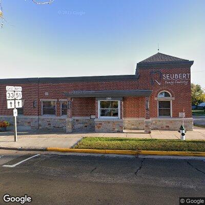 Thumbnail image of the front of a dentist office practice with the name Curran & Seubert Dental Office which is located in Portage, WI