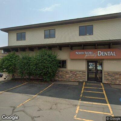 Thumbnail image of the front of a dentist office practice with the name North Shore Family Dental which is located in Duluth, MN