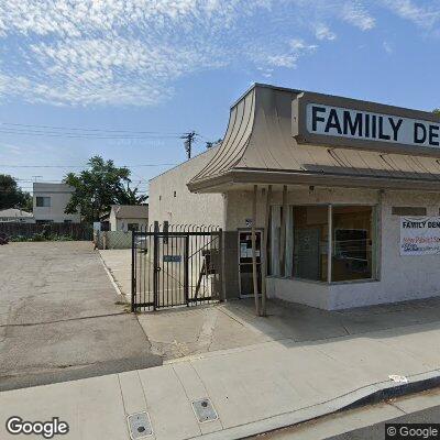 Thumbnail image of the front of a dentist office practice with the name Family Dental Office which is located in Long Beach, CA