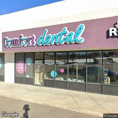 Thumbnail image of the front of a dentist office practice with the name Comfort Dental which is located in Broomfield, CO