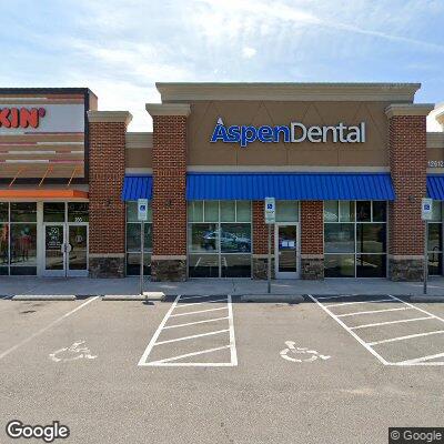 Thumbnail image of the front of a dentist office practice with the name Aspen Dental which is located in Wake Forest, NC