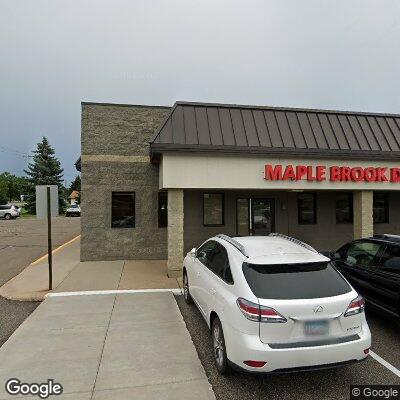 Thumbnail image of the front of a dentist office practice with the name Maple Brook Dental which is located in Brooklyn Park, MN