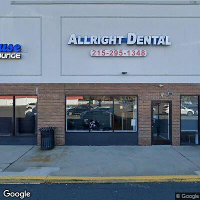 Thumbnail image of the front of a dentist office practice with the name Allright Dental which is located in Morrisville, PA