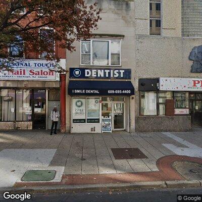 Thumbnail image of the front of a dentist office practice with the name I-Smile Dental PC which is located in Trenton, NJ