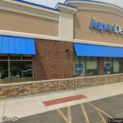 Thumbnail image of the front of a dentist office practice with the name Aspen Dental which is located in Oswego, IL